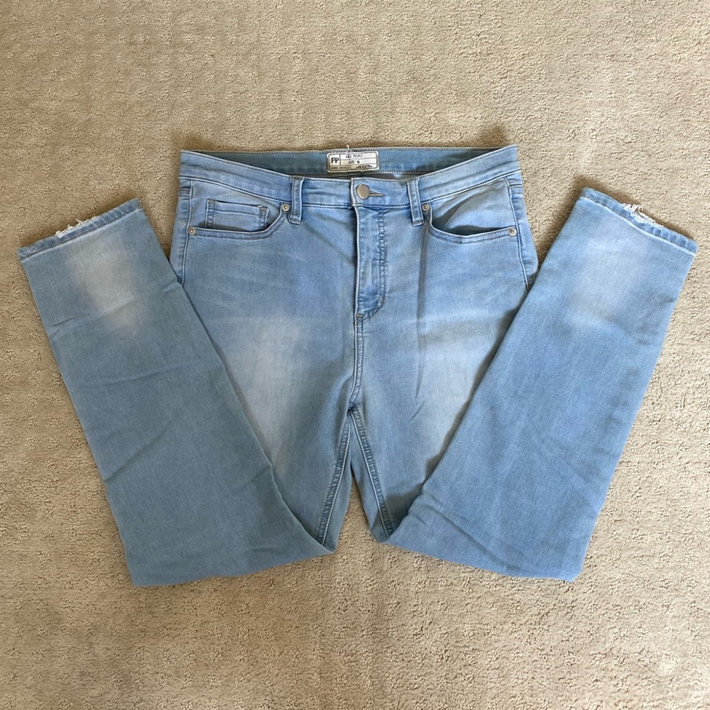 Free People High Rise Light Wash Jeans